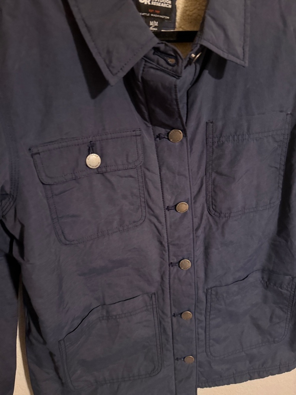 Outdoor Research Naval Blue Lined Chore Coat Water Resistant Size Medium NWT - Picture 2 of 10